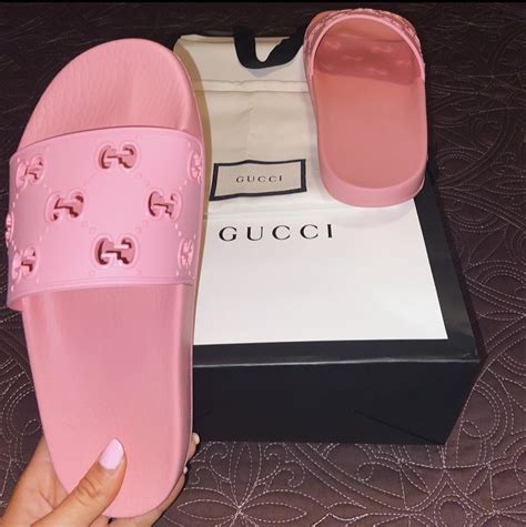 gucci slides pink shoes